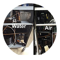 Air cooled versus water colled ice machines