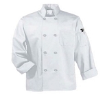 Intedge 345B-BLK-1X - Black Chef's Coat w/ Buttons, Extra Large
