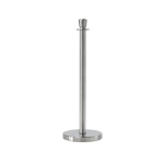 Aarco LS-7 - Crowd Control Post, portable, indoor use, 30 lb. base, satin chrome