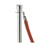 Aarco TR-45 - Crowd Control Rope, 5', satin chrome snap hook, velour, red