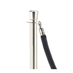 Aarco TR-5 - Crowd Control Rope, 6', polished chrome snap hook, velour, black