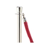 Aarco TR-7 - Crowd Control Rope, 6', polished chrome snap hook, velour, red