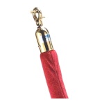 Aarco TR-8 - Crowd Control Rope, 6', polished brass snap hook, velour, red