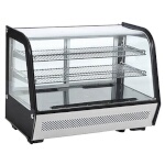Black Diamond BDRCTD-160 Refrigerated Countertop Display Case, 5.2 cu ft, Stainless Steel, Two Glass Doors