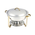 Adcraft GRY-4 - Gold Royale Chafer, 4 qt., round, lift-off top, canned heat