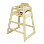 Adcraft HCW-1 - High Chair, reinforced joints, solid hardwood, natural
