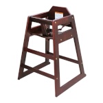Adcraft HCW-5 - High Chair, reinforced joints, solid hardwood, mahogany