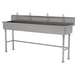 Advance Tabco FS-FM-80EFADA - Hand Sink, free standing, with (4) electronic faucets, 80