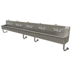 Advance Tabco 19-18-100-F - Multiwash Hand Sink, wall mounted, (5) faucets, 100