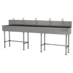 Advance Tabco 19-FM-100EF - Multiwash Hand Sink, free standing, with (5) electronic faucets, 100