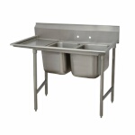 Advance Tabco 9-2-36-24L - Two Compartment Sink, with left drainboard, overall 28