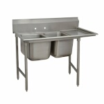 Advance Tabco 93-22-40-24R - Two Compartment Sink, with right drainboard, overall 28