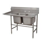 Advance Tabco 94-2-36-36L - Two Compartment Sink, with left drainboard, overall 27