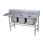 Advance Tabco 94-3-54-36L - Three Compartment Sink, with left drainboard, overall 28