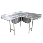 Advance Tabco 94-K3-11D - Corner Sink, 3-compartment, (1) 14
