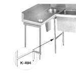 Advance Tabco DTA-81 - Leg Assembly, stainless steel with welded cross brace & s