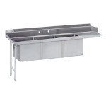 Advance Tabco DTC-3-1620-66L - Dishtable with 3-compartment Sink, 66