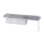Advance Tabco DTC-3-1824-144R - Dishtable with 3-compartment Sink, 143”W, right of dish machine