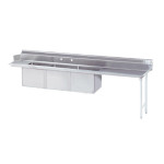 Advance Tabco DTC-3-1824-96RX - Dishtable with 3-compartment Sink, 95