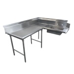 Advance Tabco DTS-K70-72L - L-Shaped Soiled Dishtable, 71