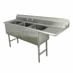 Advance Tabco FC-3-1620-18R-X - 3-Compartment Sink, 16