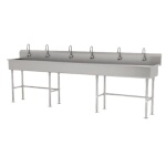 Advance Tabco FC-FM-120EF - Hand Sink, free standing, with (6) electronic faucets, 120