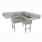 Advance Tabco FC-K6-18D-X - Corner Sink, 3-compartment, (3) 18