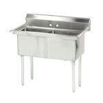 Advance Tabco FE-2-1620-X - (2) Compartment Sink, no drainboards, overall 25-3/4
