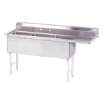 Advance Tabco FS-3-3024-36R - Fabricated Sink, 3-compartment, 129