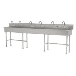 Advance Tabco FS-FM-120-F - Multiwash Hand Sink, free standing, (6) faucets, 120