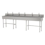 Advance Tabco FS-FM-120EF - Hand Sink, free standing, with (6) electronic faucets, 120