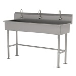 Advance Tabco FS-FM-60EF - Hand Sink, free standing, with (3) electronic faucets, 60