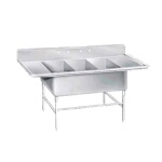 Advance Tabco K7-3-2030-24RL - Super Size Fabricated Sink, 3-compartment, with l