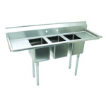 Advance Tabco K7-CS-21-EC-X - 3 Compartment Sink, L&R drainboards, 14