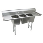 Advance Tabco K7-CS-22 - Convenience Store Sink, 3-compartment, with left & righ