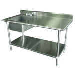 Advance Tabco KLAG-11B-304L-X - Work Table With Prep Sink, 48