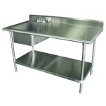 Advance Tabco KLAG-11B-306L-X - Work Table With Left Prep Sink, 72
