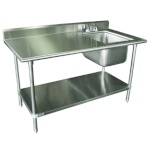 Advance Tabco KLAG-11B-306R-X - Work Table With Right Prep Sink, 72