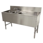 Advance Tabco PRB-24-53L - (3) Compartment Underbar Sink, 60