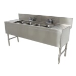 Advance Tabco PRB-24-84C - (4) Compartment Underbar Sink, 96