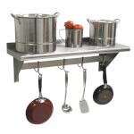 Advance Tabco PS-18-60 - Shelf with Pot Rack, wall-mounted, 60