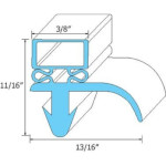 AllPoints 741038 - Refrigerator Door Gasket, compression on hinge side & magnetic on 3 sides