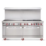 American Range AR-8B-24RGNG - Heavy Duty Restaurant Range, natural gas, 72 inch