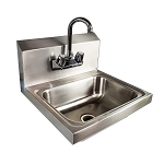 BK Resources 12-105 - GOTek Hand Sink, wall mount, 17”L x 15”W, incudes 3.5” Gooseneck Faucet