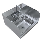 BK Resources 12-185 - GOTek Hand Sink, wall mount, 17”L x 15”W, incudes 3.5” Gooseneck Faucet, 18 ga T-304 side splashes