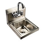 BK Resources 12-905 - GOTek Space Saver Hand Sink, wall mount, 12”L x 14”W, 3.5” Gooseneck Faucet