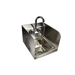BK Resources 12-985 - GOTek Space Saver Hand Sink, wall mount, 12”L x 14”W, 3.5” Gooseneck Faucet, side splashes