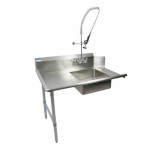 BK Resources BKSDT-72-L-P-G - Soiled Dishtable, straight design, 72 x 30-7/8