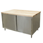BK Resources CMT-3660HL - Chef Table, cabinet base with hinged doors & lock, 60