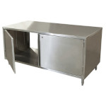 BK Resources CST-2472HL2 - Dual Access Chef Table, cabinet base with hinged doors & locks, 72